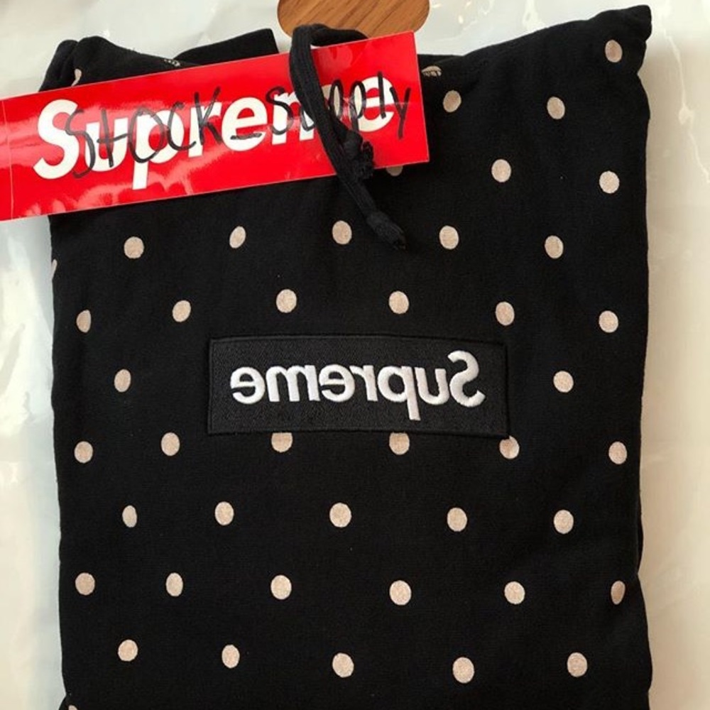 supreme comme des garcons polka dot hoodie